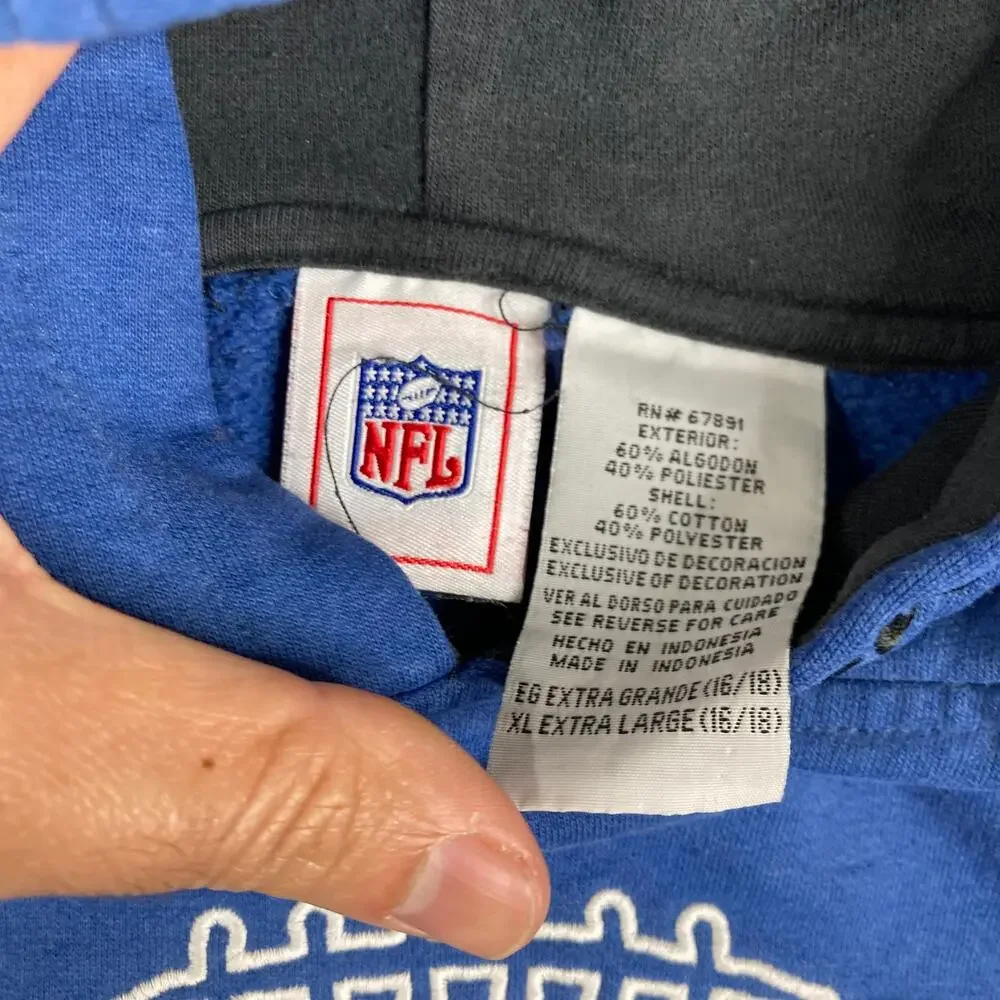 Indianapolis Colts Hoodie Kids‎ XL 18-20 Blue NFL Football Pullover